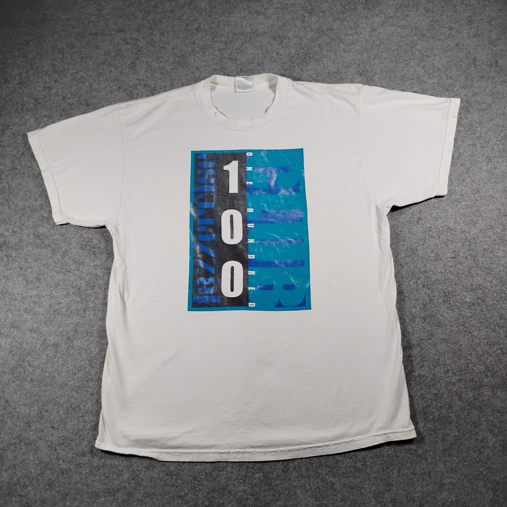 Delta Jazzercise Vintage 90s Unisex White One Hundred Graphic Club T Shirt XL